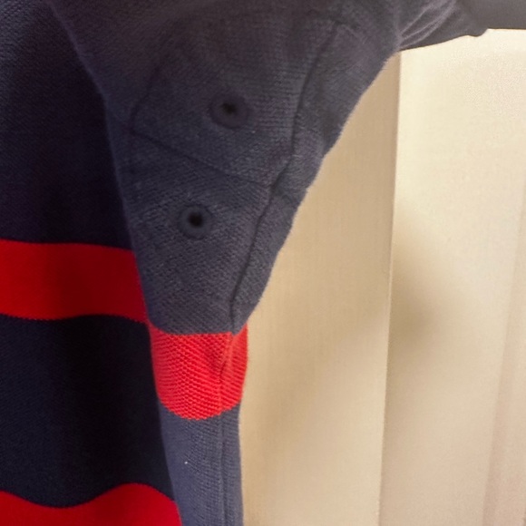 Polo Ralph Lauren Navy and Red Striped Polo Shirt - Picture 4 of 4